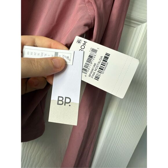 BP Nordstrom Crop Blouse Small Women's Pink Nostalgia Sheer V Neck NEW - Picture 3 of 4